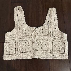 Crochet Cream Top